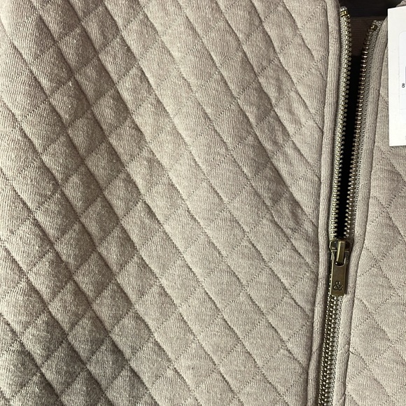 NWT Ampersand Ave Quilted Bomber Jacket taupe & black size 3XL - Picture 2 of 5